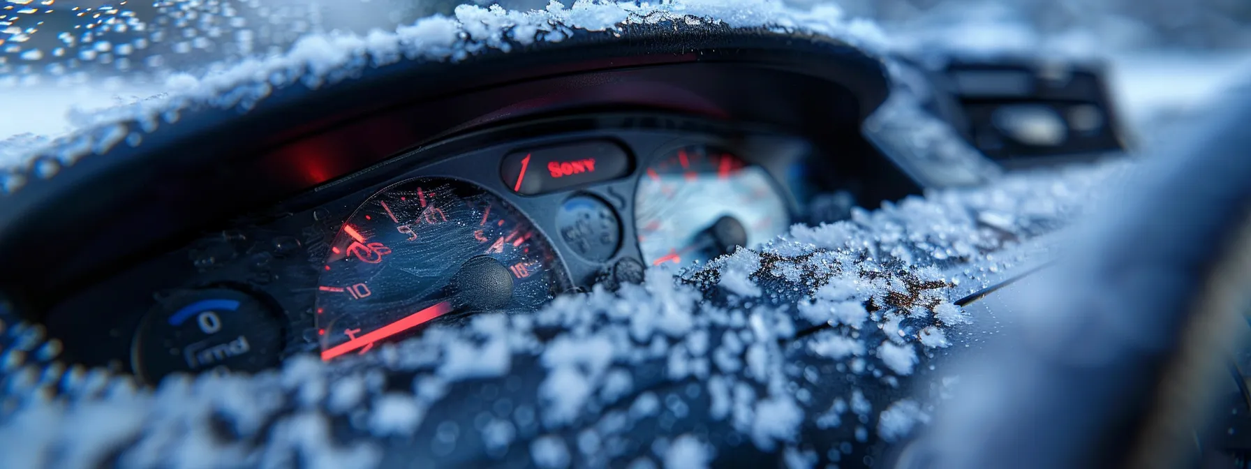 a close-up of a car dashboard showing a temperature gauge rapidly fluctuating between hot and cold readings.