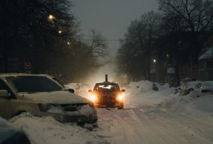 car driving in snow